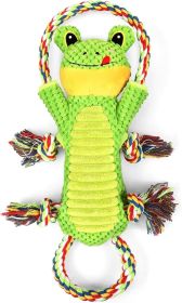 Plush Dog Toy with Crinkle Paper and Ropes - Small Interactive Puppy Toys for Medium to Large Dogs