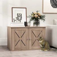 Cat Litter Box Enclosure With Drawers (Option: Walnut 950x600x125 mm)