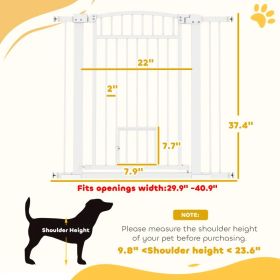 Extra Wide Walk Through Dog Gate W Cat Door (Option: White 980x760x70 mm)