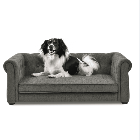 Elegant Rectangular Pet Bed Suitable For Medium And Large Dogs (Option: Dark grey)