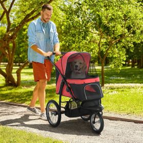 Pet Stroller for Small Dogs and Medium Dogs with Adjustable Canopy (Option: Red-830x440x385 mm)