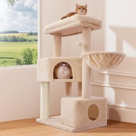 Gardner Pets Large Cat Tree For Medium To Large Cats, Heavy-Duty Cat Tower With Scratch Post And Washable Top Perch. Self-pickup Orders Supported (Option: 4Tier  Basic Version Beige)