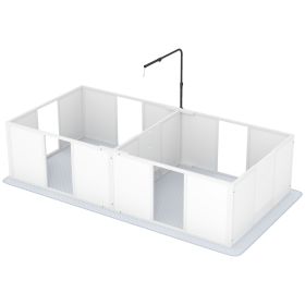 Whelping Box for Dogs w/ Retractable Light Stand, Waterproof Pee Pad & Adjustable Height Door for Medium Breed Dogs (Option: White-1070x570x210 mm)