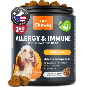 Dog Allergy Relief Chews Itch Relief for Dogs Anti Itch Dog Allergy Chews US Formulated Dog Itching Skin Relief with Salmon Oil Immune Health Sea (Option: Chewia)