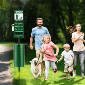 Dog Waste Station With 600 Dog Poop Bags Commercial Park Pet Poop Station (Option: Green)