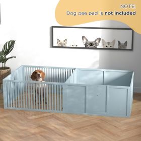 Whelping Box for Dogs Built for Mother's Comfort, Dog Whelping Pen with Removable Doors, Puppy Playpen for Indoors (Color: Light Gray)