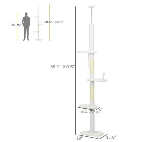 Floor To Ceiling Cat Tree (Option: White 370x180x540 mm)